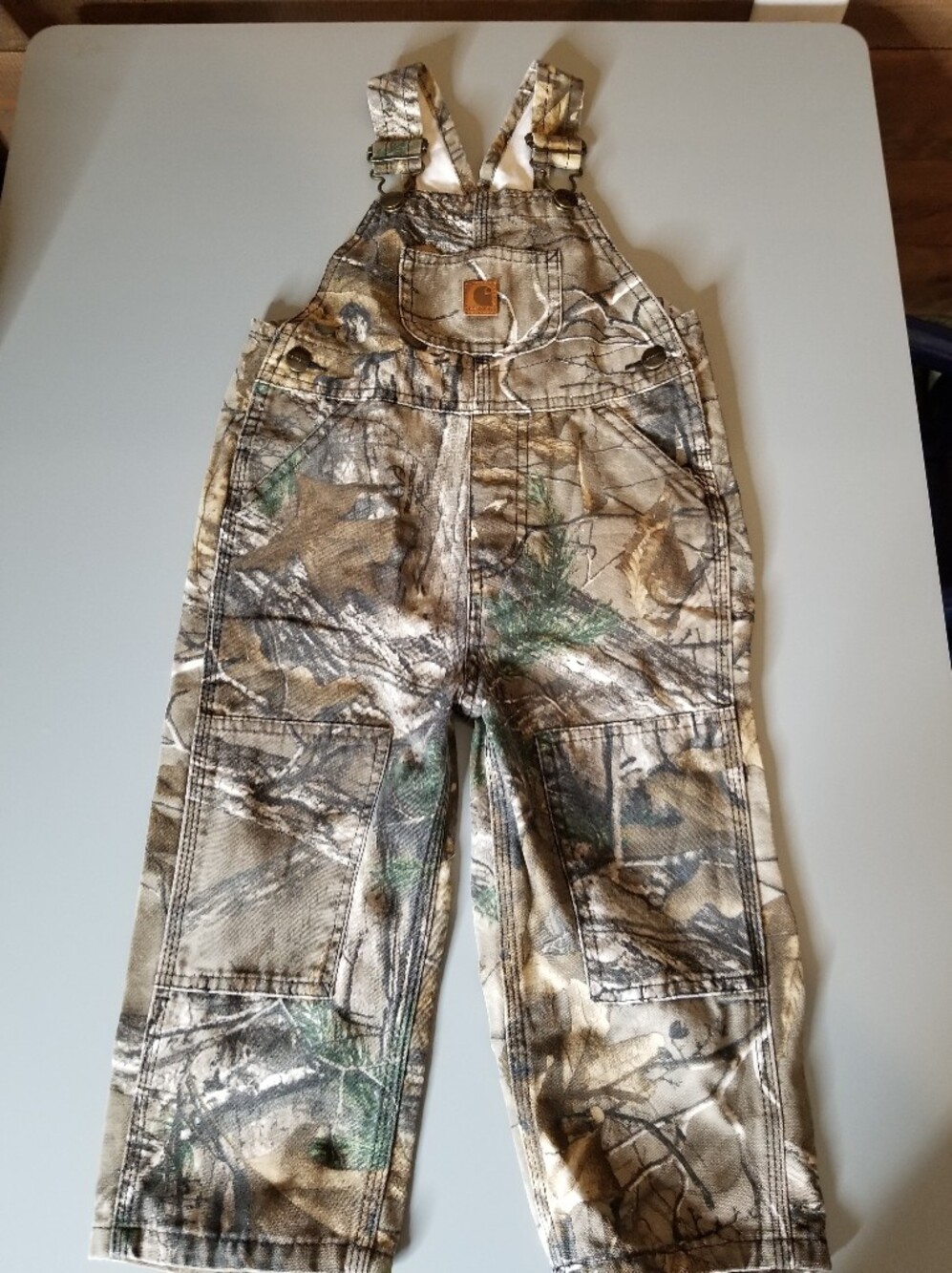 Carhartt Realtree Camo Canvas Double Knee Bib Overalls Sz 2t Utility
